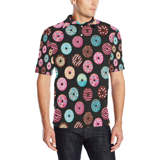 Donut Pattern Print Design DN02 Men Polo Shirt