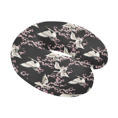 Crane Pattern Print Design 01 U-Shaped Travel Neck Pillow