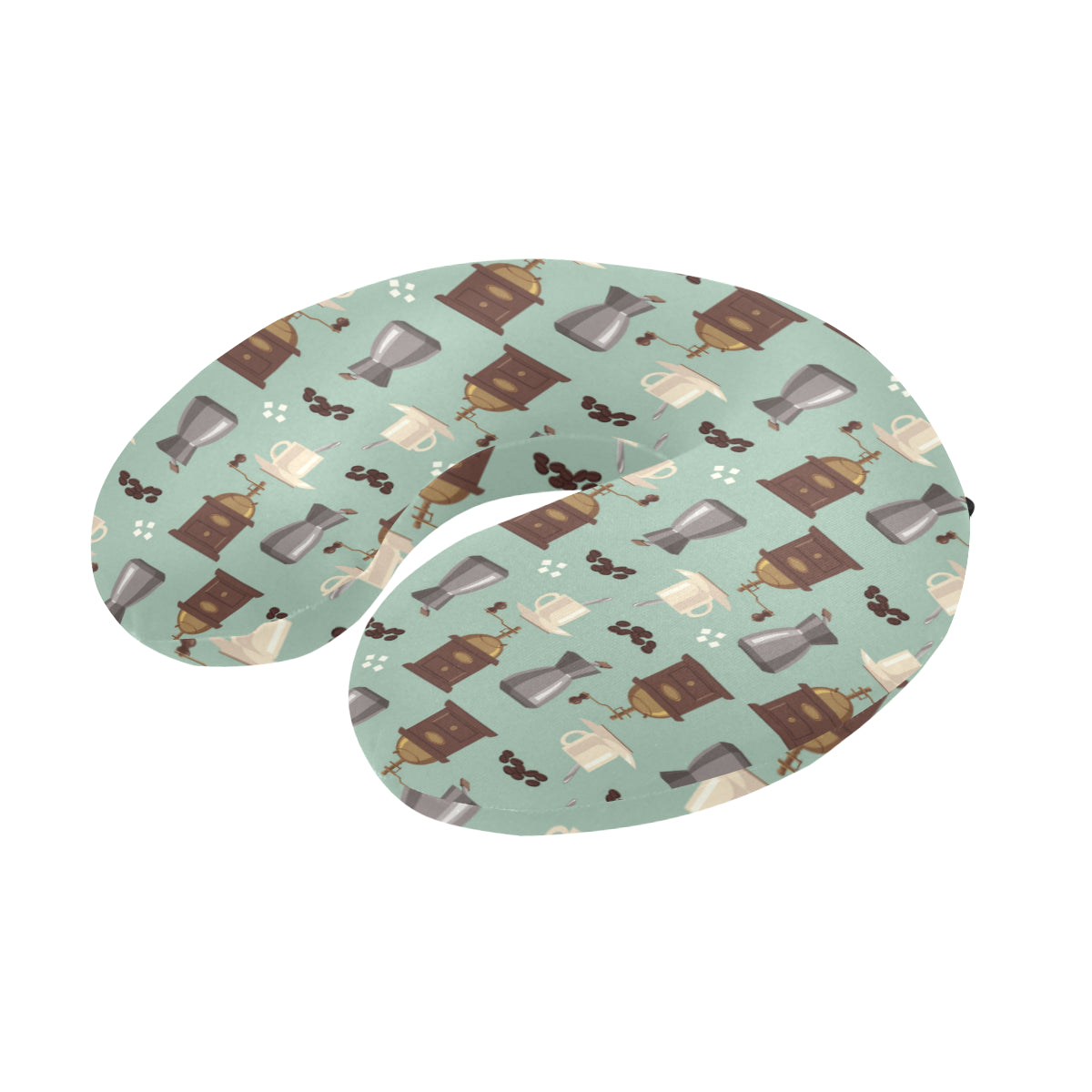 Coffee Pattern Print Design 04 U-Shaped Travel Neck Pillow