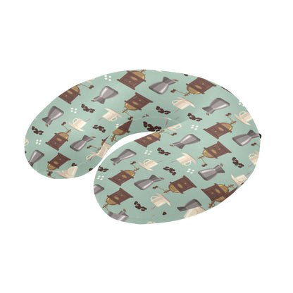 Coffee Pattern Print Design 04 U-Shaped Travel Neck Pillow