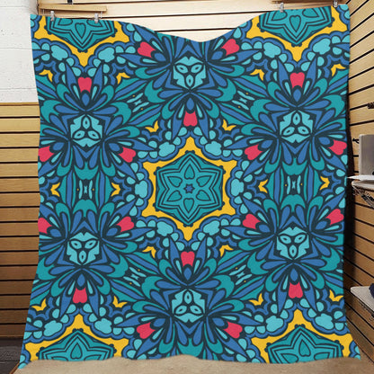 Kaleidoscope Pattern Print Design 04 Premium Quilt