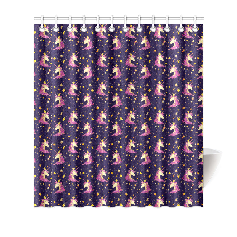 Unicorn Princess Star Sparkle Shower Curtain