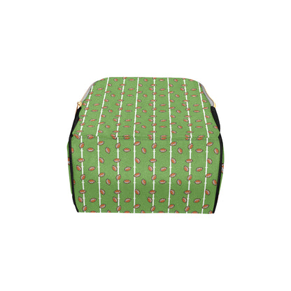 American Football on Field Themed Print Diaper Bag Backpack