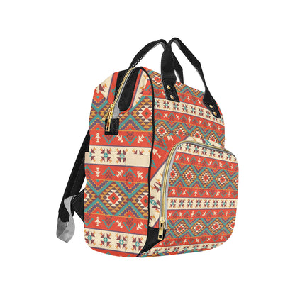 Aztec Red Print Pattern Diaper Bag Backpack