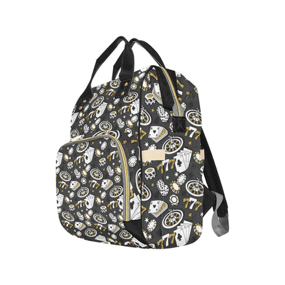 Casino Pattern Print Design 05 Diaper Bag Backpack