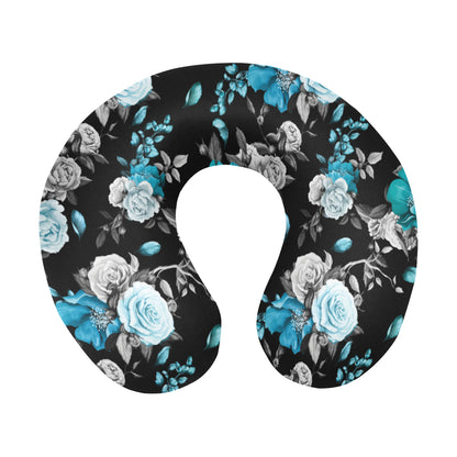 Rose Pattern Print Design A02 U-Shaped Travel Neck Pillow