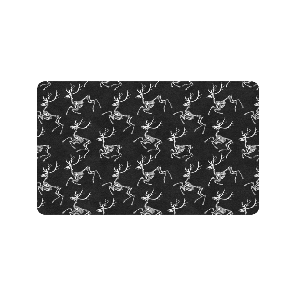 Deer Skeleton Print Pattern Rubber Doormat