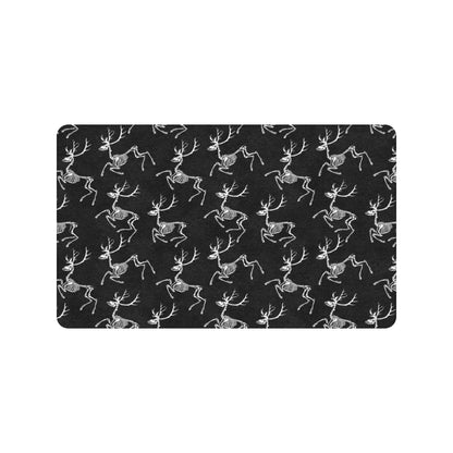 Deer Skeleton Print Pattern Rubber Doormat