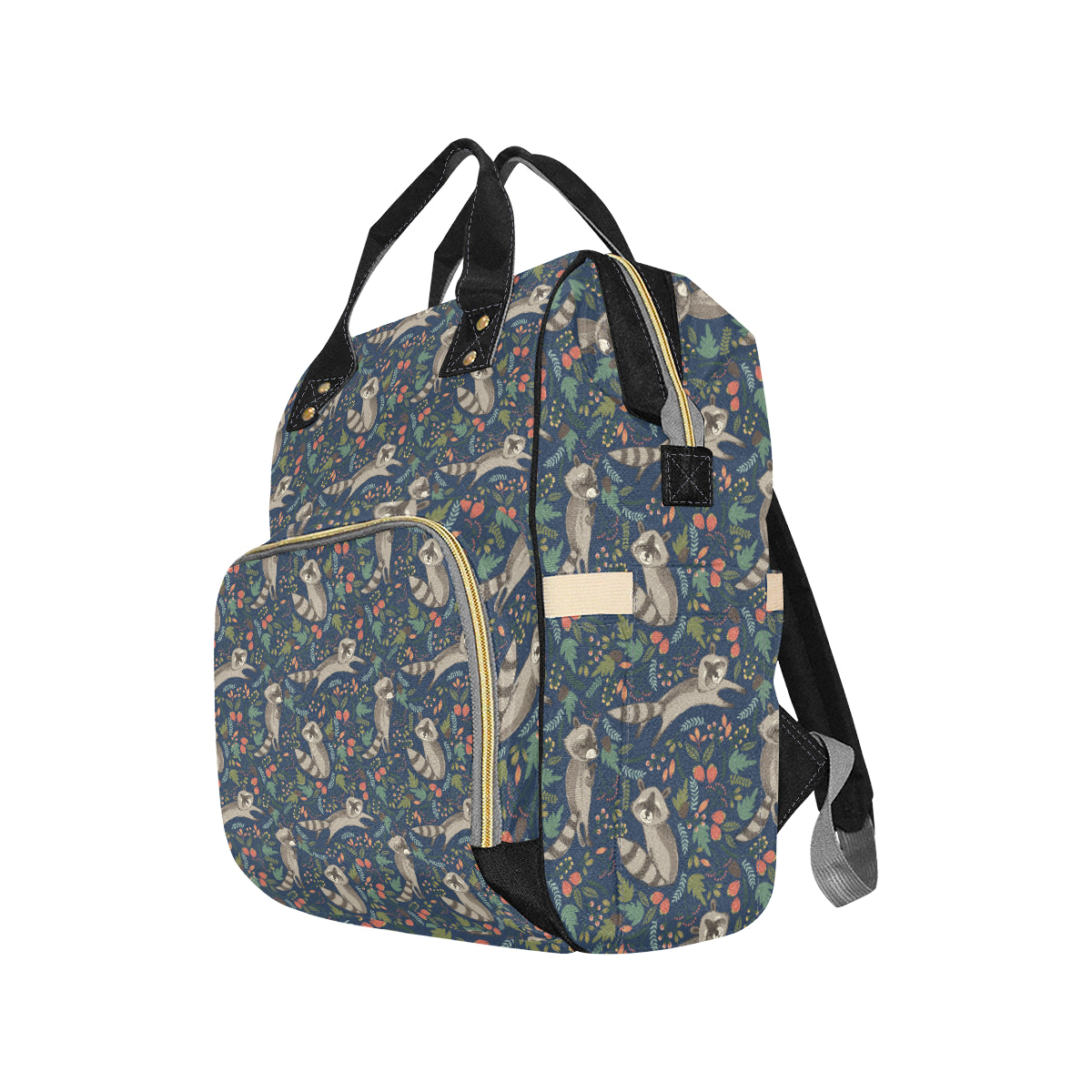 Raccoon Pattern Print Design A02 Diaper Bag Backpack