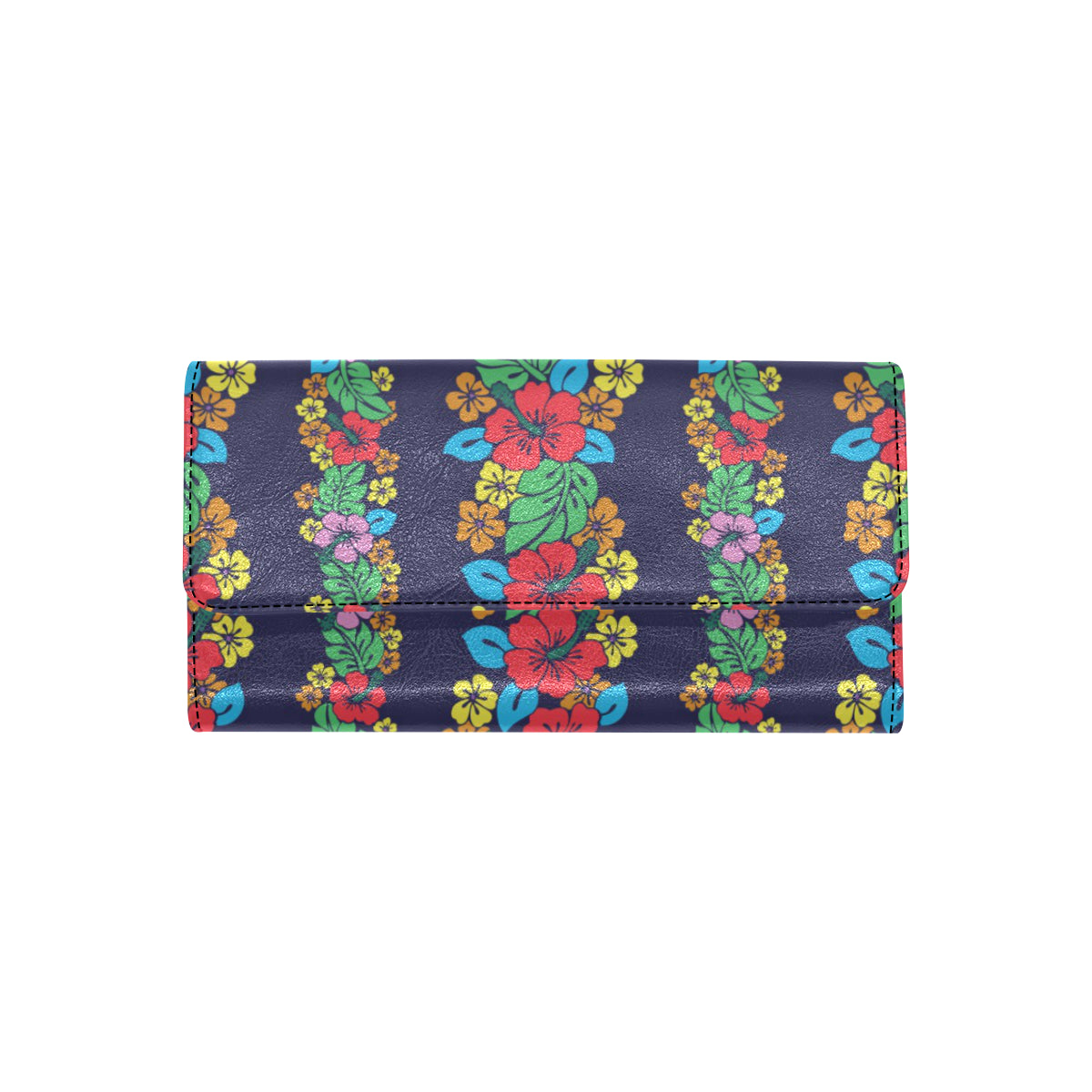 Hawaiian Themed Pattern Print Design H03 Women's Trifold Wallet