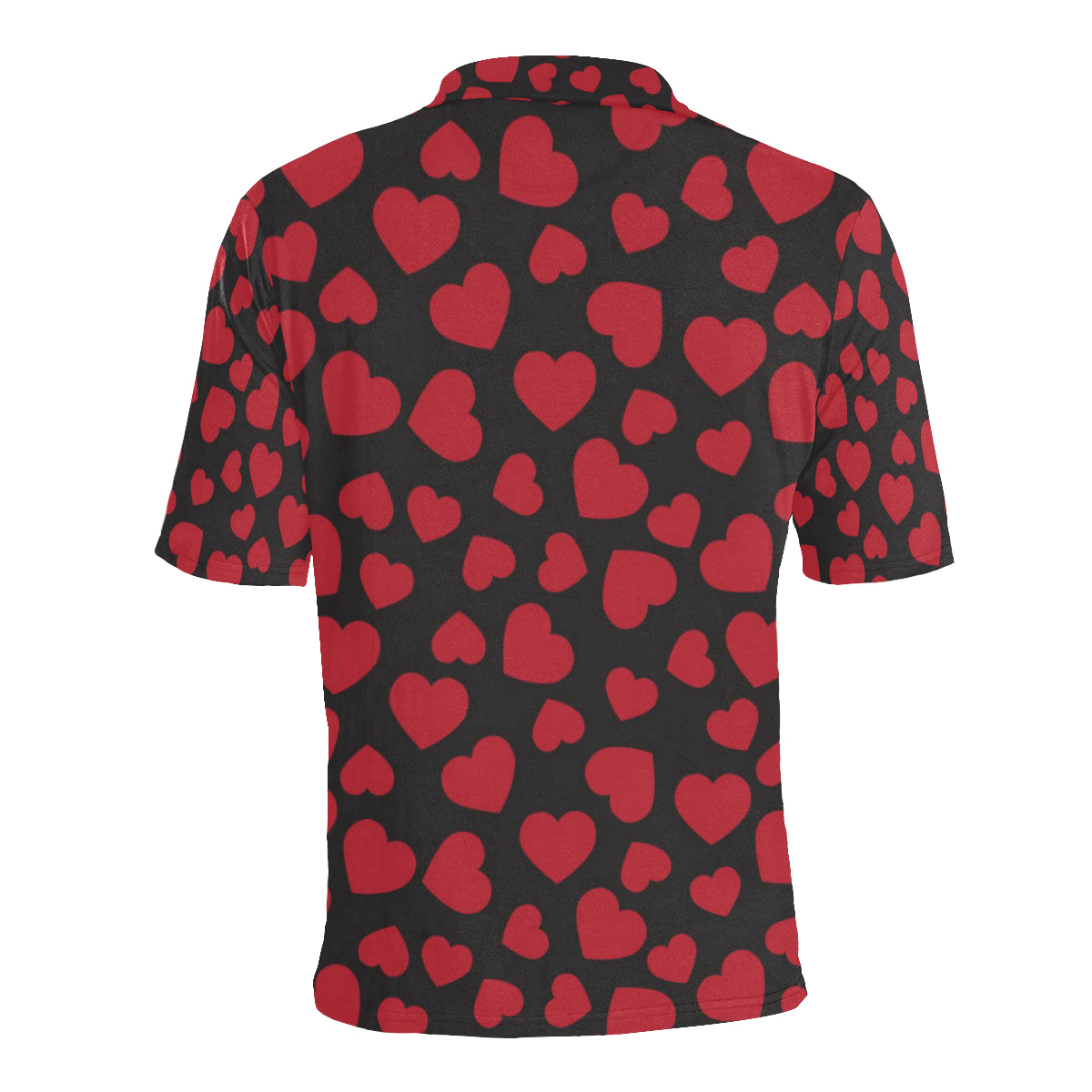 Heart Red Pattern Print Design HE01 Men Polo Shirt