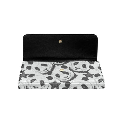 Panda Pattern Print Design A02 Women's Trifold Wallet