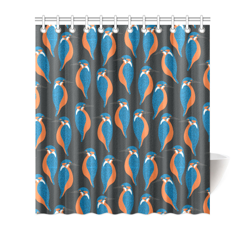 Kingfisher Pattern Print Design 03 Shower Curtain