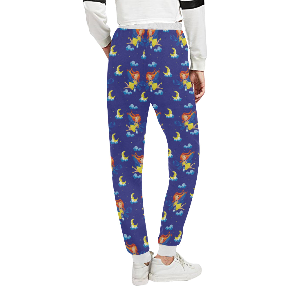 Fairy with Moon Print Pattern Unisex Sweatpants