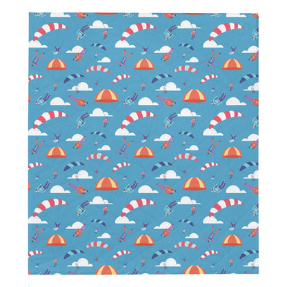 Skydiving Pattern Print Design 03 Premium Quilt
