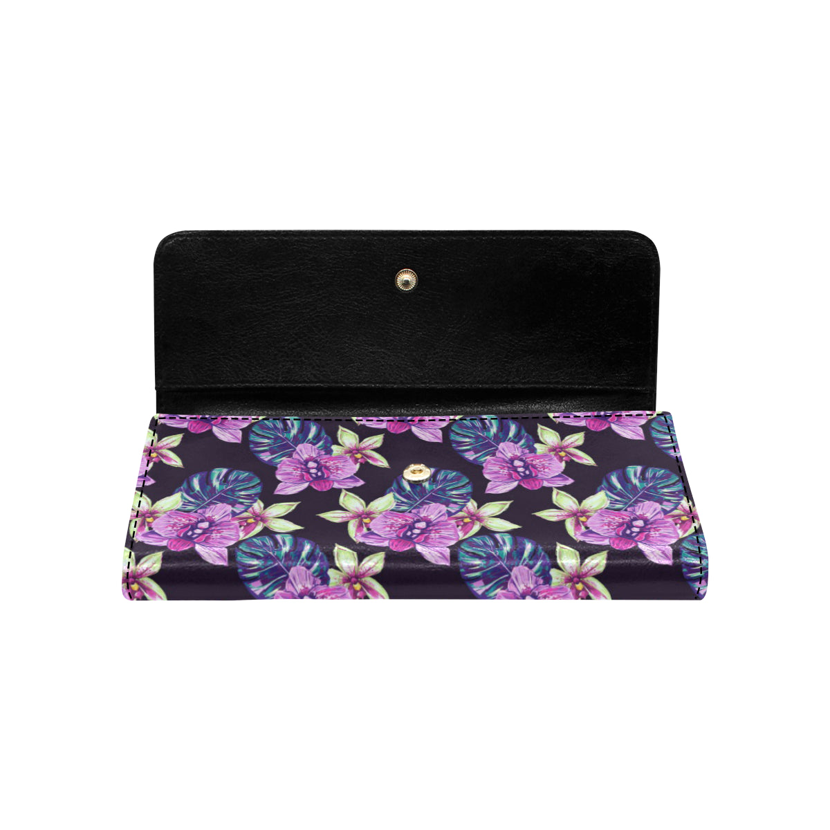 Orchid Pattern Print Design OR010 Women's Trifold Wallet