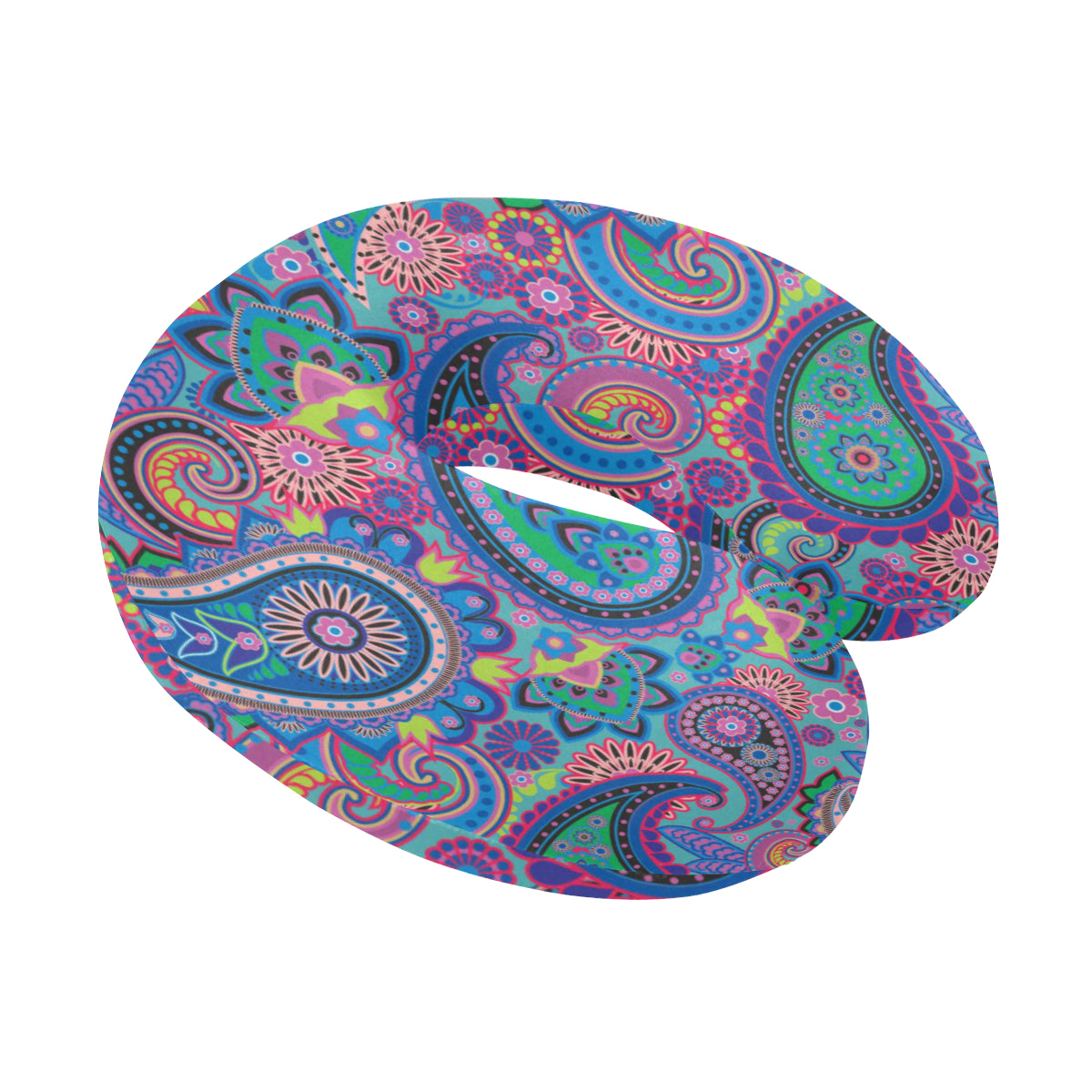 Paisley Colorful Pattern Print Design A02 U-Shaped Travel Neck Pillow