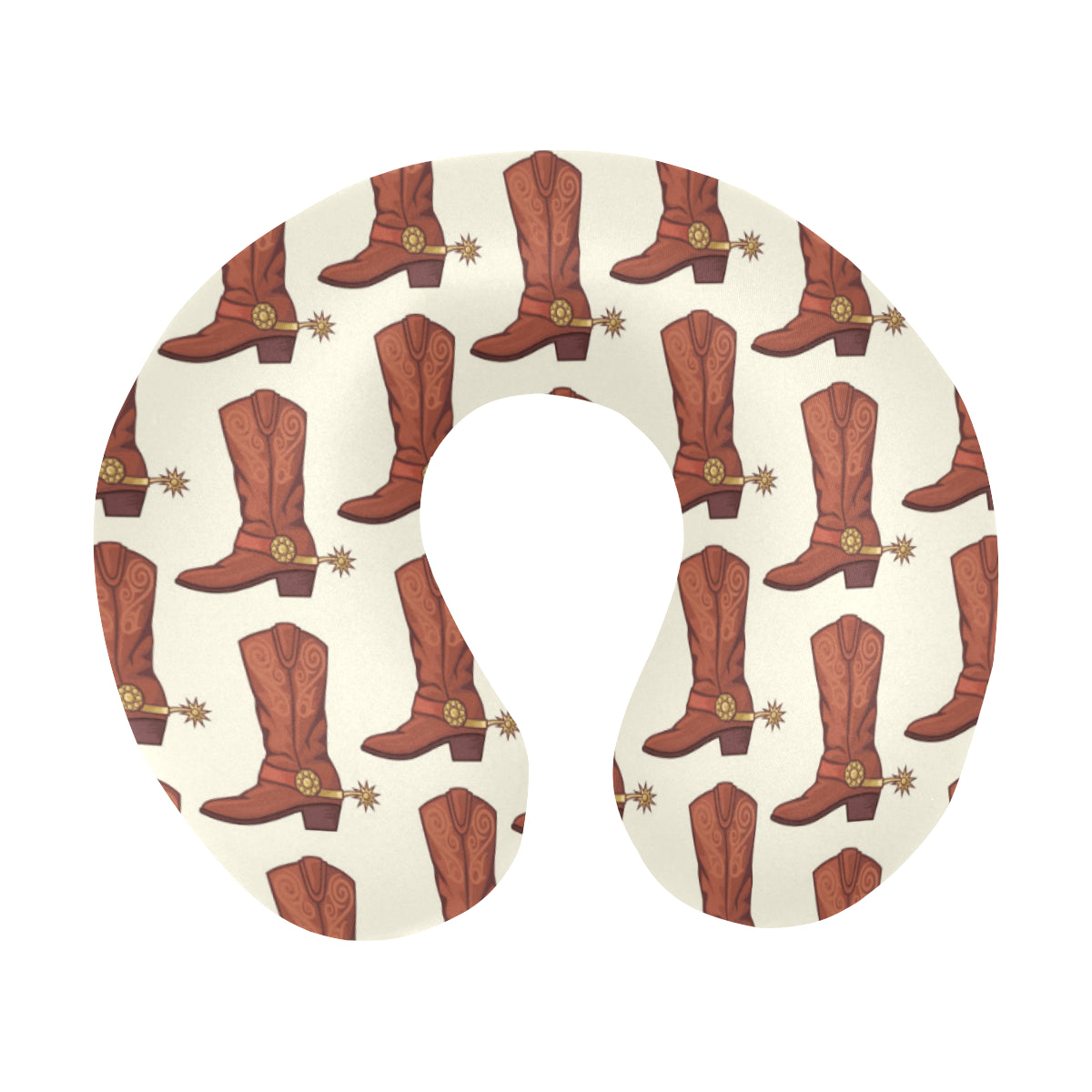 Cowboy Pattern Print Design 06 U-Shaped Travel Neck Pillow