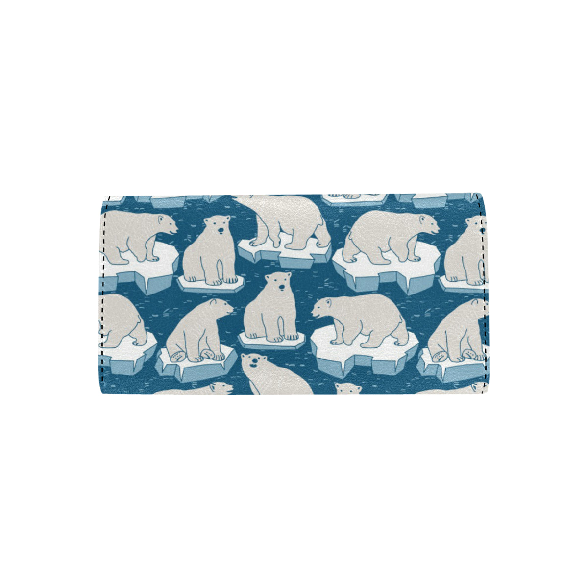 Polar Bear Pattern Print Design PB03 Women's Trifold Wallet