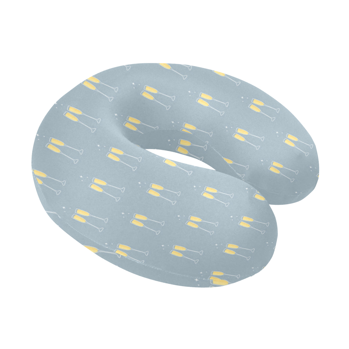 Champagne Pattern Print Design 03 U-Shaped Travel Neck Pillow