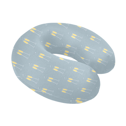 Champagne Pattern Print Design 03 U-Shaped Travel Neck Pillow