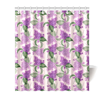 Lilac Pattern Print Design LI02 Shower Curtain