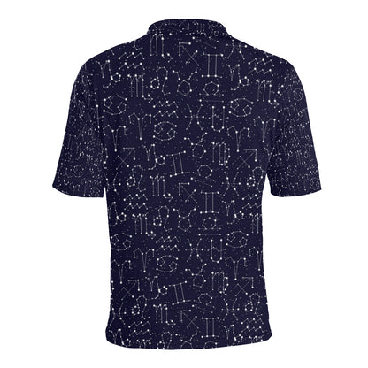 Zodiac Pattern Design Print Men Polo Shirt