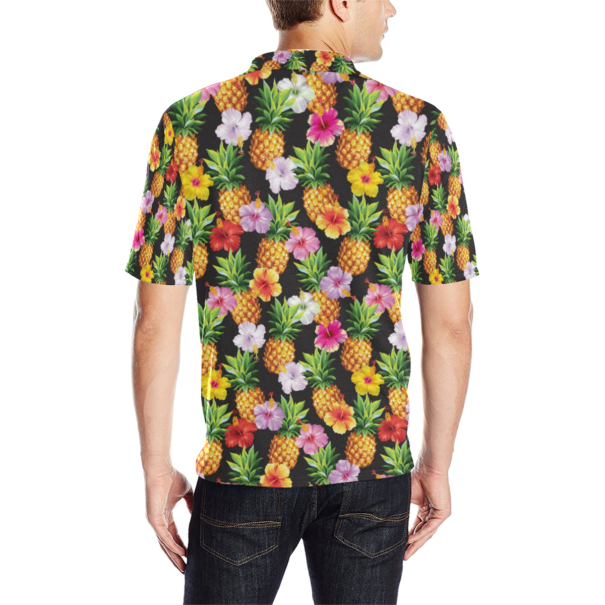 Pineapple Hibiscus Men Polo Shirt