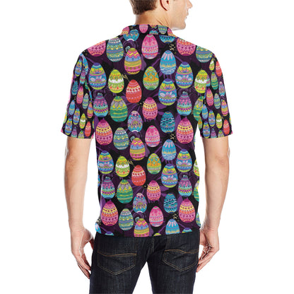 Easter Eggs Pattern Print Design RB08 Men Polo Shirt