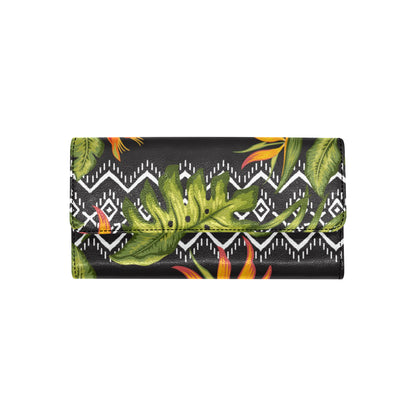 Bird Of Paradise Pattern Print Design BOP07 Women's Trifold Wallet