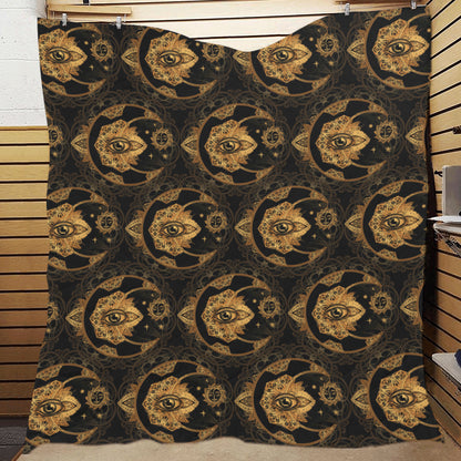 Sun Moon mandala Third eye Premium Quilt