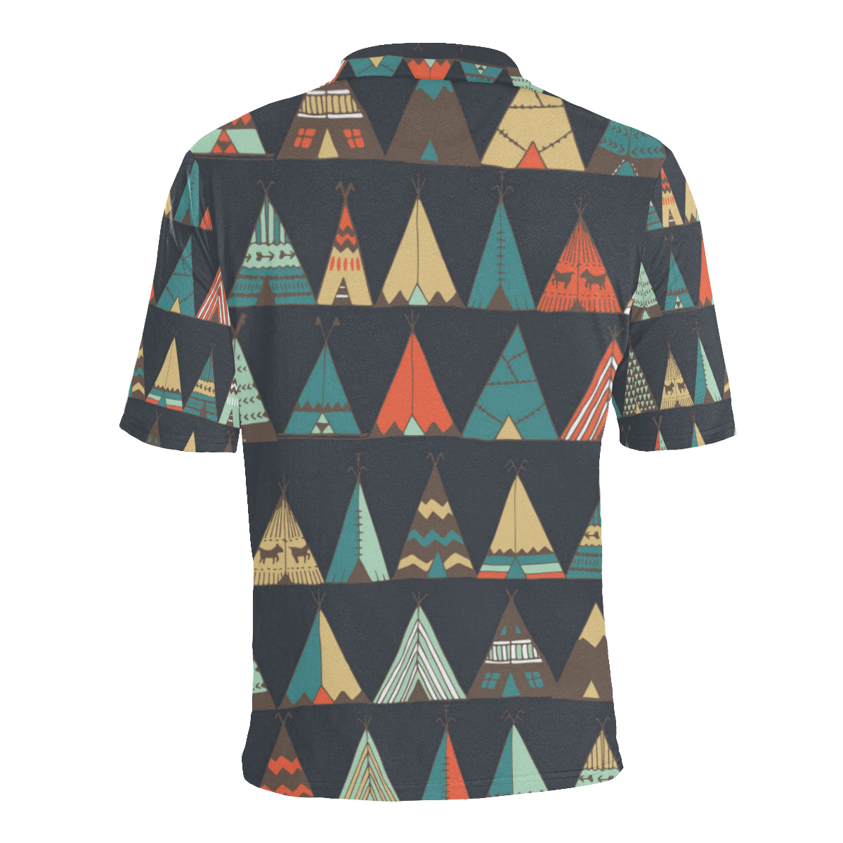Tribal native american tent Aztec Men Polo Shirt