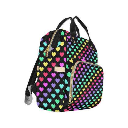 Heart Rainbow Pattern Print Design HE02 Diaper Bag Backpack