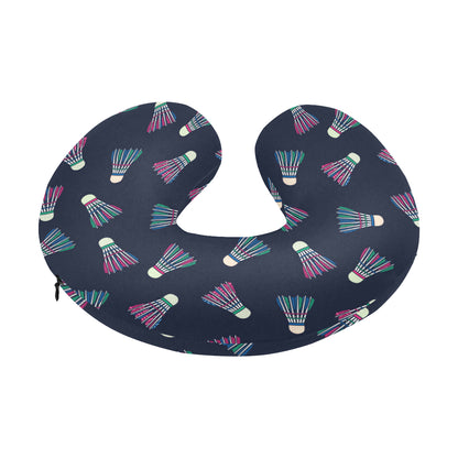 Badminton Ball Pattern Print Design 02 U-Shaped Travel Neck Pillow