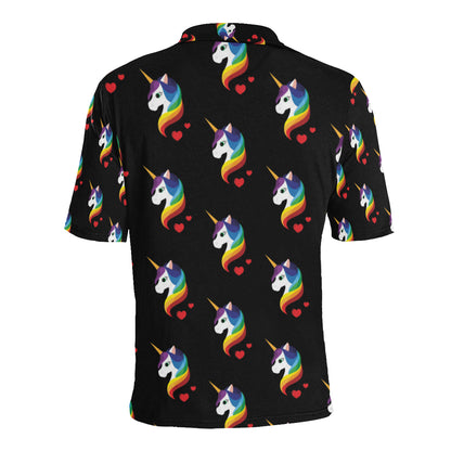 Rainbow Unicorn Pattern Print Design A03 Men Polo Shirt