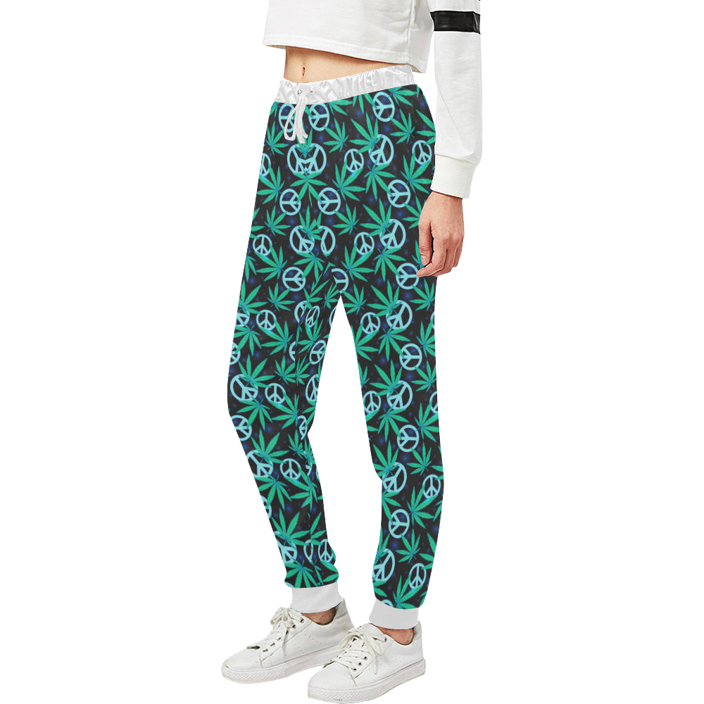 Peace Sign Themed Design Print Unisex Sweatpants