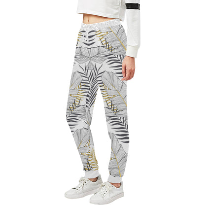 Gold Glitter Tropical Palm Leaves Unisex Sweatpants