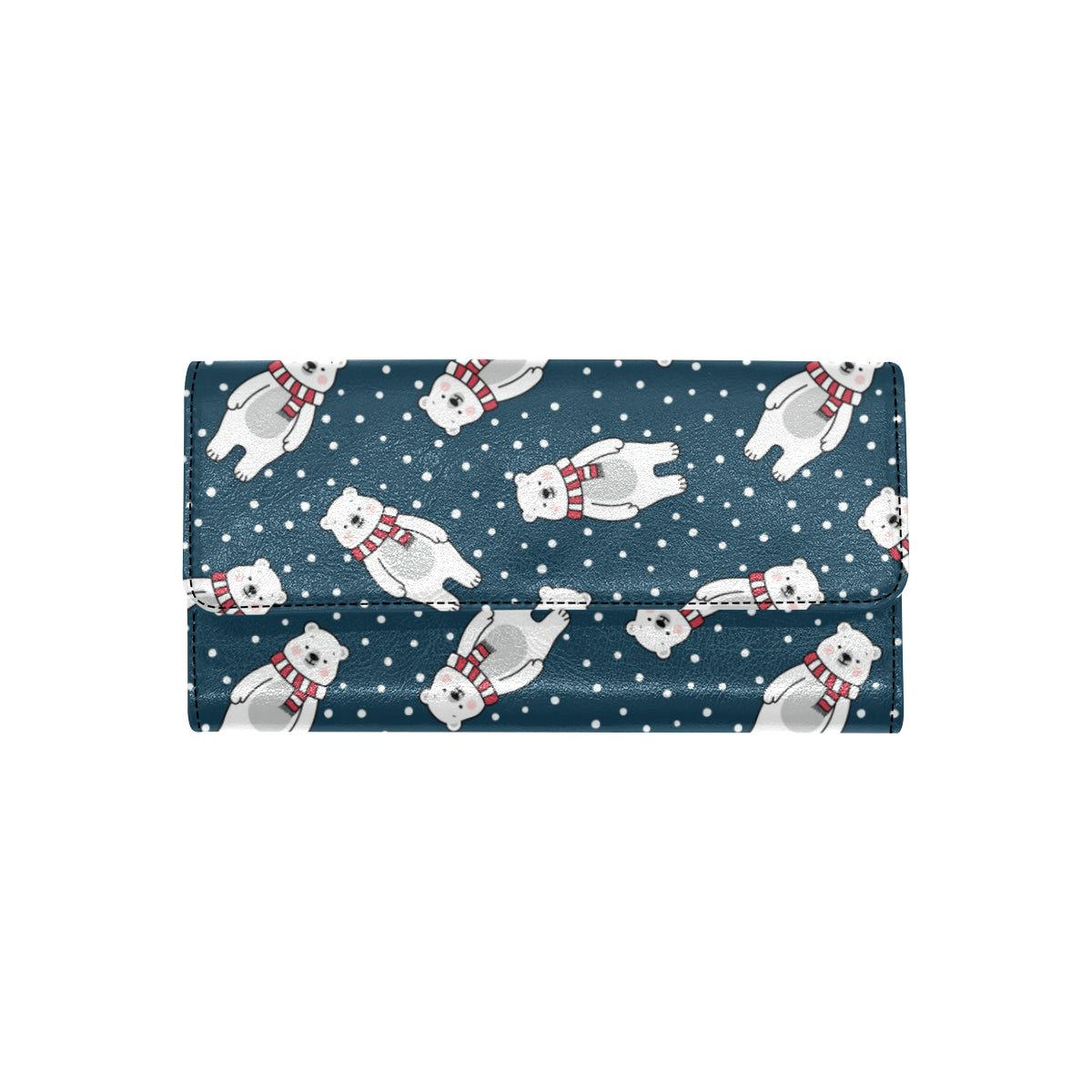 Polar Bear Pattern Print Design PB05 Women's Trifold Wallet