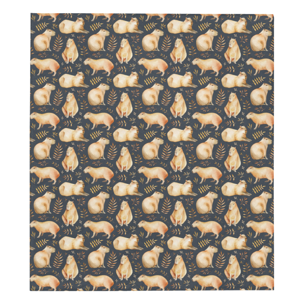 Capybara Pattern Print Design 02 Premium Quilt