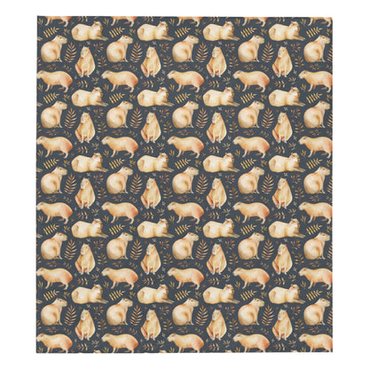 Capybara Pattern Print Design 02 Premium Quilt