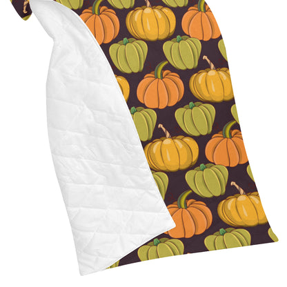 Pumpkin Pattern Print Design A01 Premium Quilt