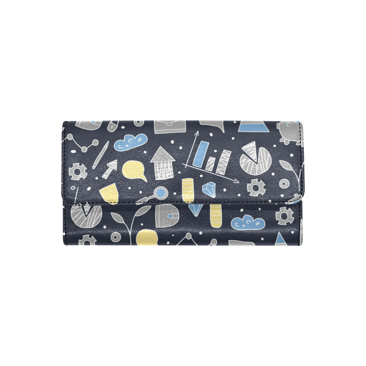 Accounting Financial Pattern Print Design 04 Women's Trifold Wallet