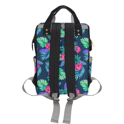 Tropical Flower Pattern Print Design TF09 Diaper Bag Backpack