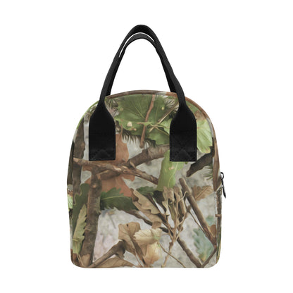 Camo Realistic Tree Forest Print Insulated Lunch Bag