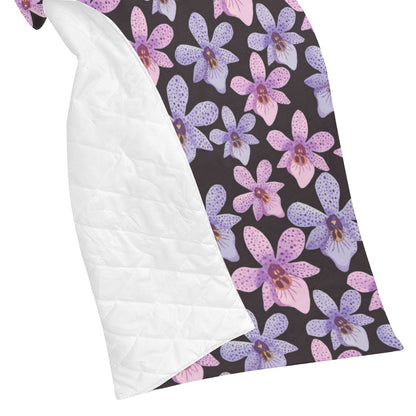 Orchid Pattern Print Design OR08 Premium Quilt