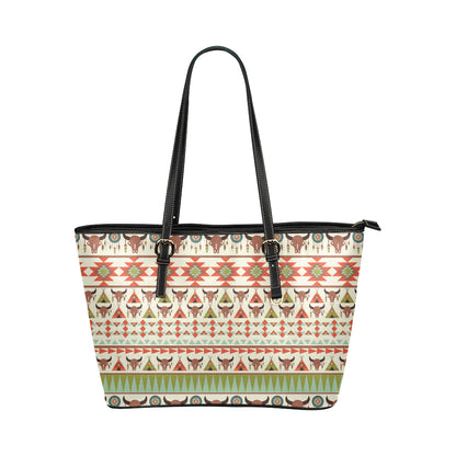 American indian Ethnic Pattern Leather Tote Bag