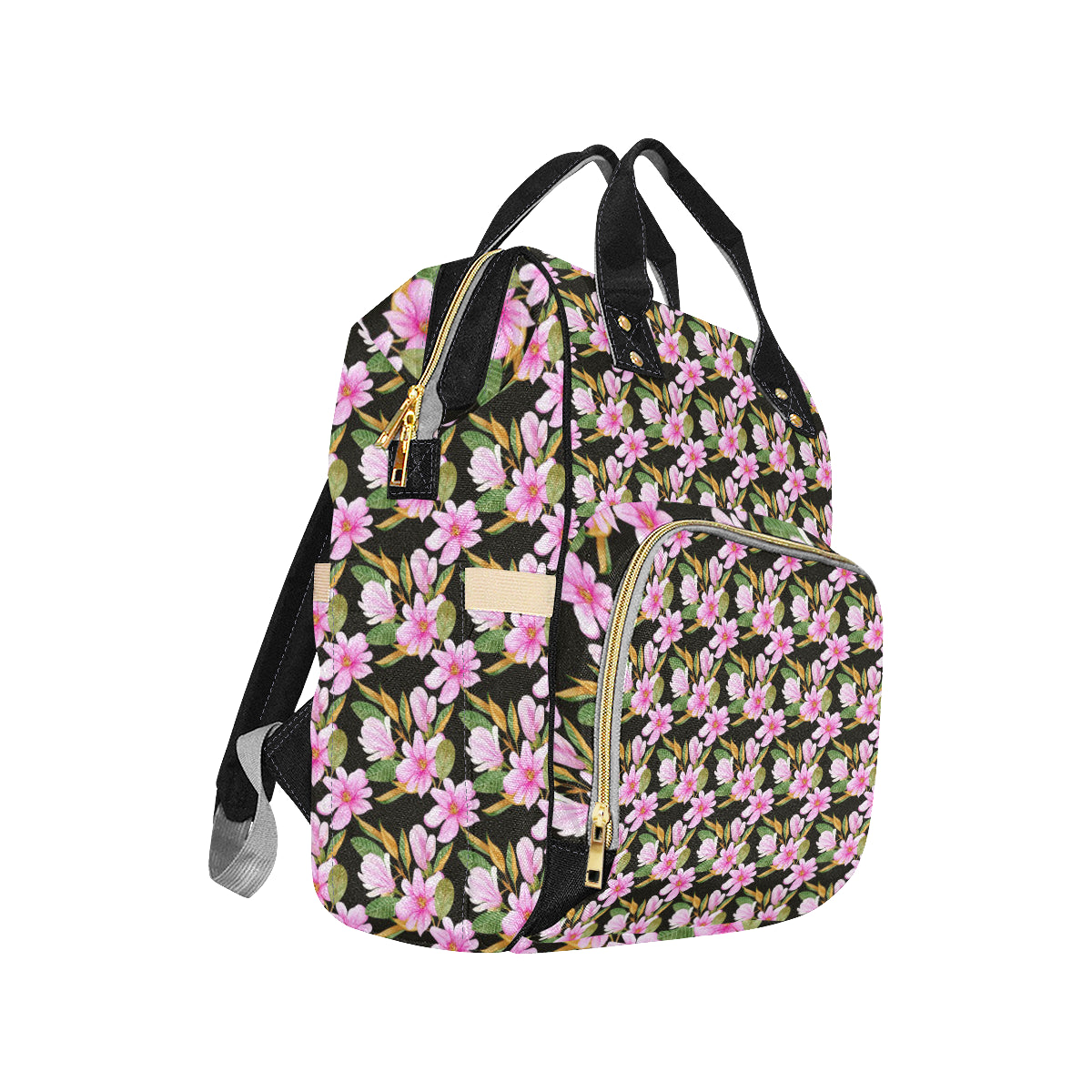 Magnolia Pattern Print Design MAG08 Diaper Bag Backpack