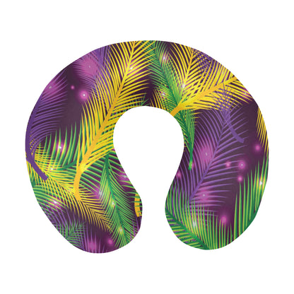 Mardi Gras Pattern Print Design 09 U-Shaped Travel Neck Pillow