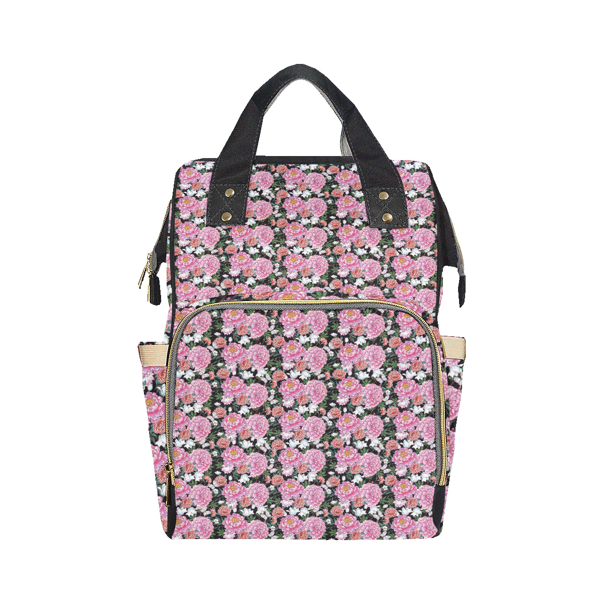 Dahlia Pattern Print Design 02 Diaper Bag Backpack