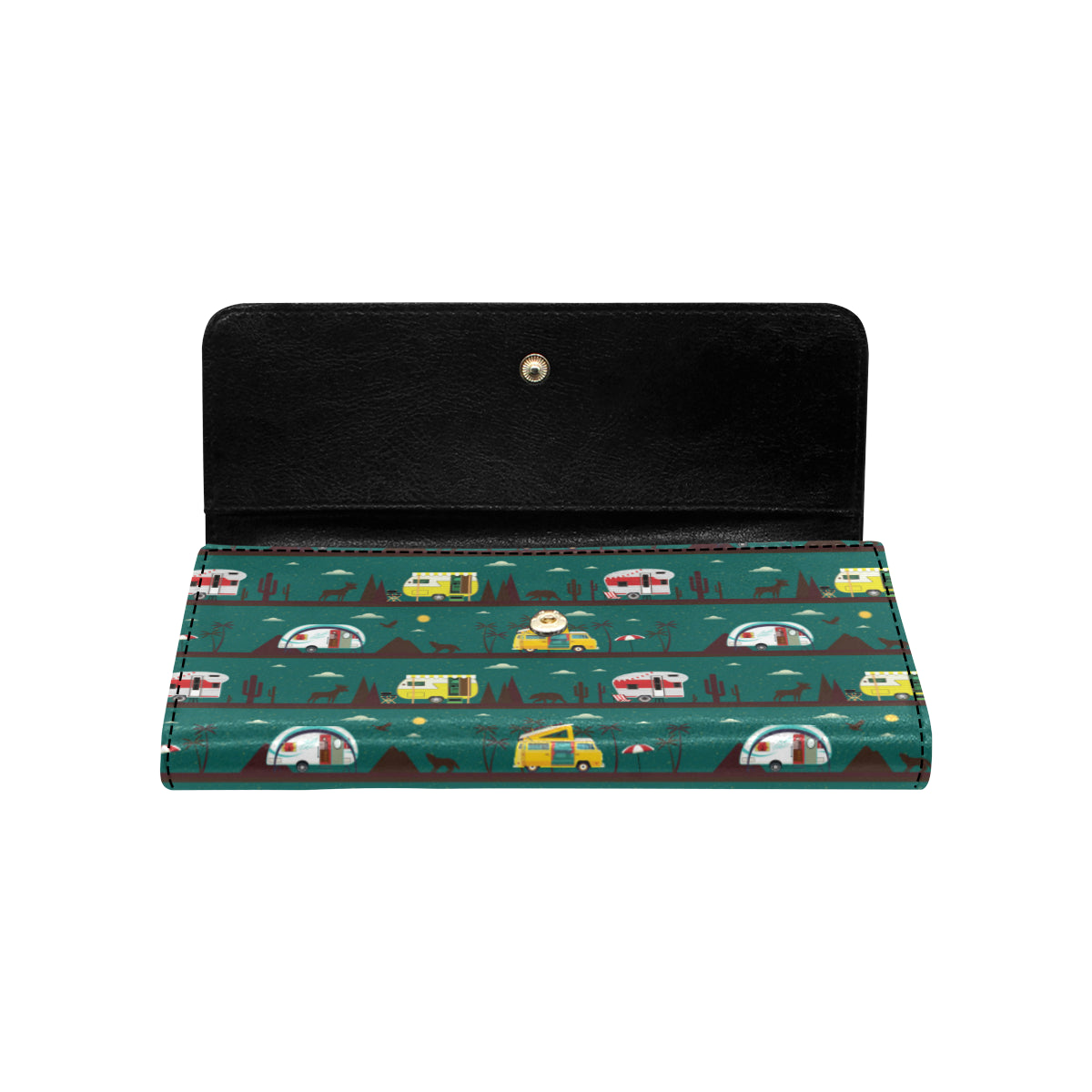Camper Pattern Print Design 05 Women's Trifold Wallet